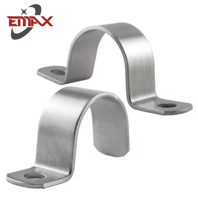 Fascetta stringitubo tipo U con cinturino a due fori zincato universale in acciaio inossidabile