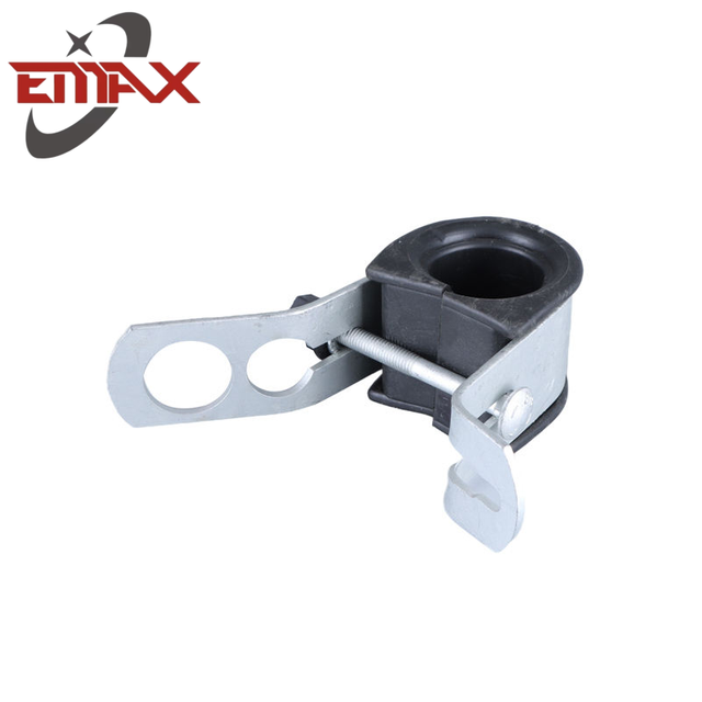 በላይኛው መስመር የኤሌትሪክ መለዋወጫዎች ከማይዝግ ብረት የተሰራ ምሰሶ የፋይበር ገመድ ማንጠልጠያ ክላምፕን ይጫኑ